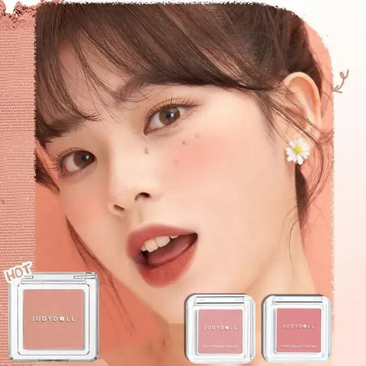 Judydoll Monochrome Blush Portable Silky Cream Multipurpose Blusher Eyeshadow Nude Natural Brighten Skin Tone Makeup Cosmetics