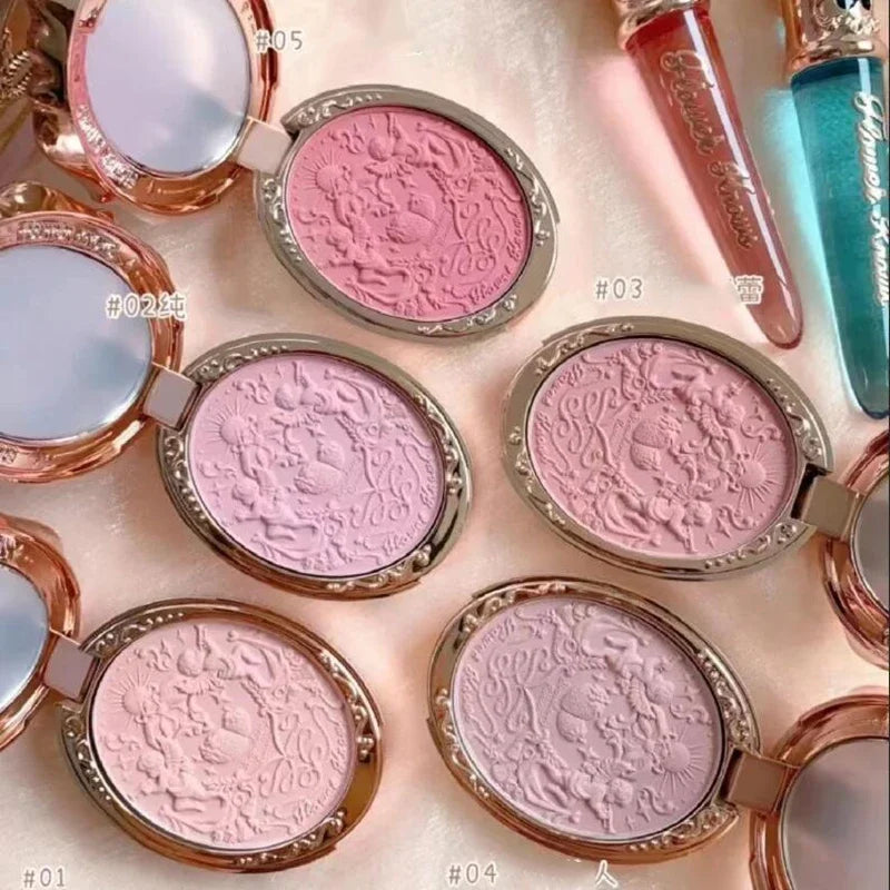 Flower Knows Embossed Matte Blush Highly Pigmented, Smooth Long-Lasting Face Enhancer for All-Day Color