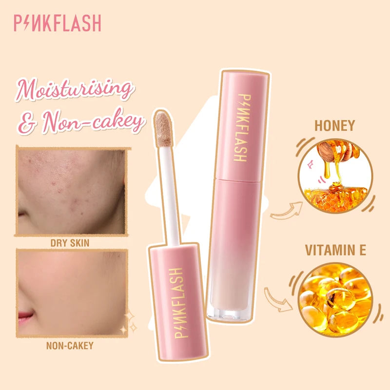 PINKFLASH Matte Breathable Liquid Concealer Waterproof Oil Control Lightweight High Coverage Face Foundation Makeup Cosmetics