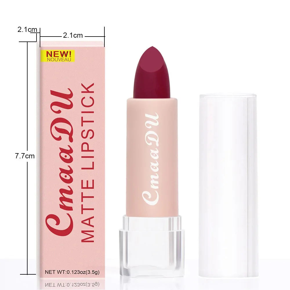 Matte Nude Lipstick Waterproof Long Lasting Non-stick Cup Sexy Red Pink Velvet Lipsticks Women Makeup Cosmetic 15 Colors