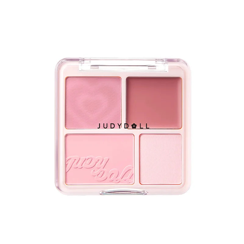 Judydoll 4 Color Blush Highlight Palette Expanding Color Matte Highlight Brightening Blush Cream Powder Blush Mud