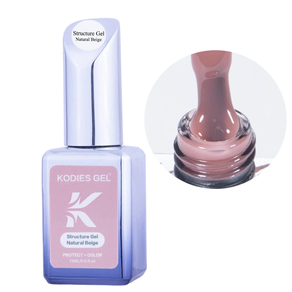 KODIES GEL Manicure Structure Gel Nail Polish 15ML Natural Beige 2 IN 1 Rubber Base Gellak UV Primer Paint Opal Color Varnish