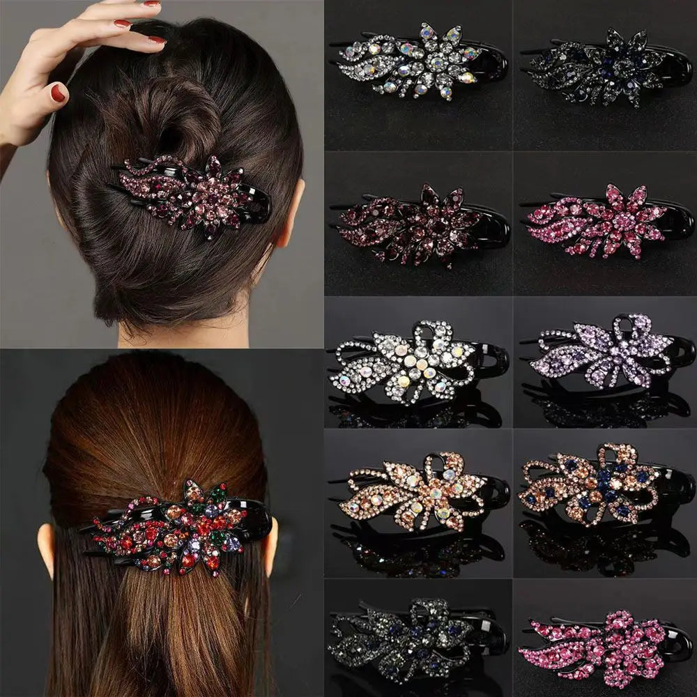 1pcs Ponytail Headwear Hair Accessories Duckbill Hair Hair Claws Hairgrip Rhinestone Hairpin Duckbill Clip Women Hair Clips