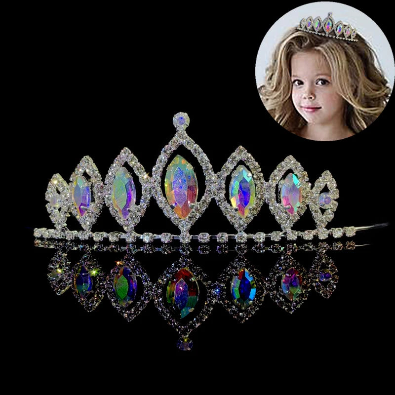 Princess Crystal Rhinestone Tiaras and Crowns Headband Kid Girls Lover Bridal Prom Crown Wedding Party Accessiories Hair Jewelry