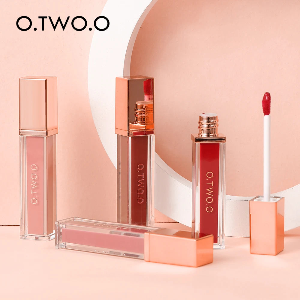 O.TWO.O 12 Color Liquid Lipstick Matte Finish Sexy Silky Lip Gloss Waterproof Kiss-proof Lasting Lip Glaze Lip Tint Cosmetics