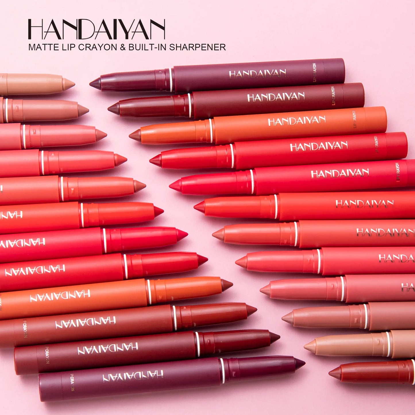 Handaiyan 12 Colors Lip Liner Matte Waterproof Velvet Nude Lipstick Pencil Sexy Red Brown Pigments Makeup Long Lasting