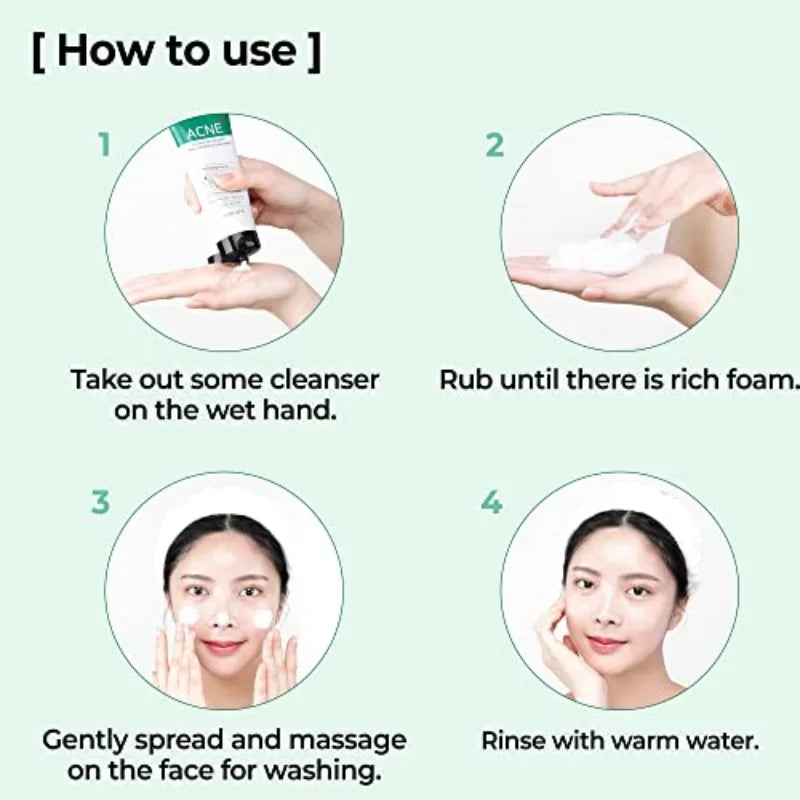 AHA BHA PHA 30 Day Miracle Treatment Acne Pore Cleansing Blackhead Removal Oil Control Skin Care Foam Facial Cleanser