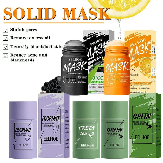 Blackhead Remove Solid Face Mask Stick Black Dots Remover Face Mask Green Tea Mask Skin Care Products Cleaning Shrink Pore Acne