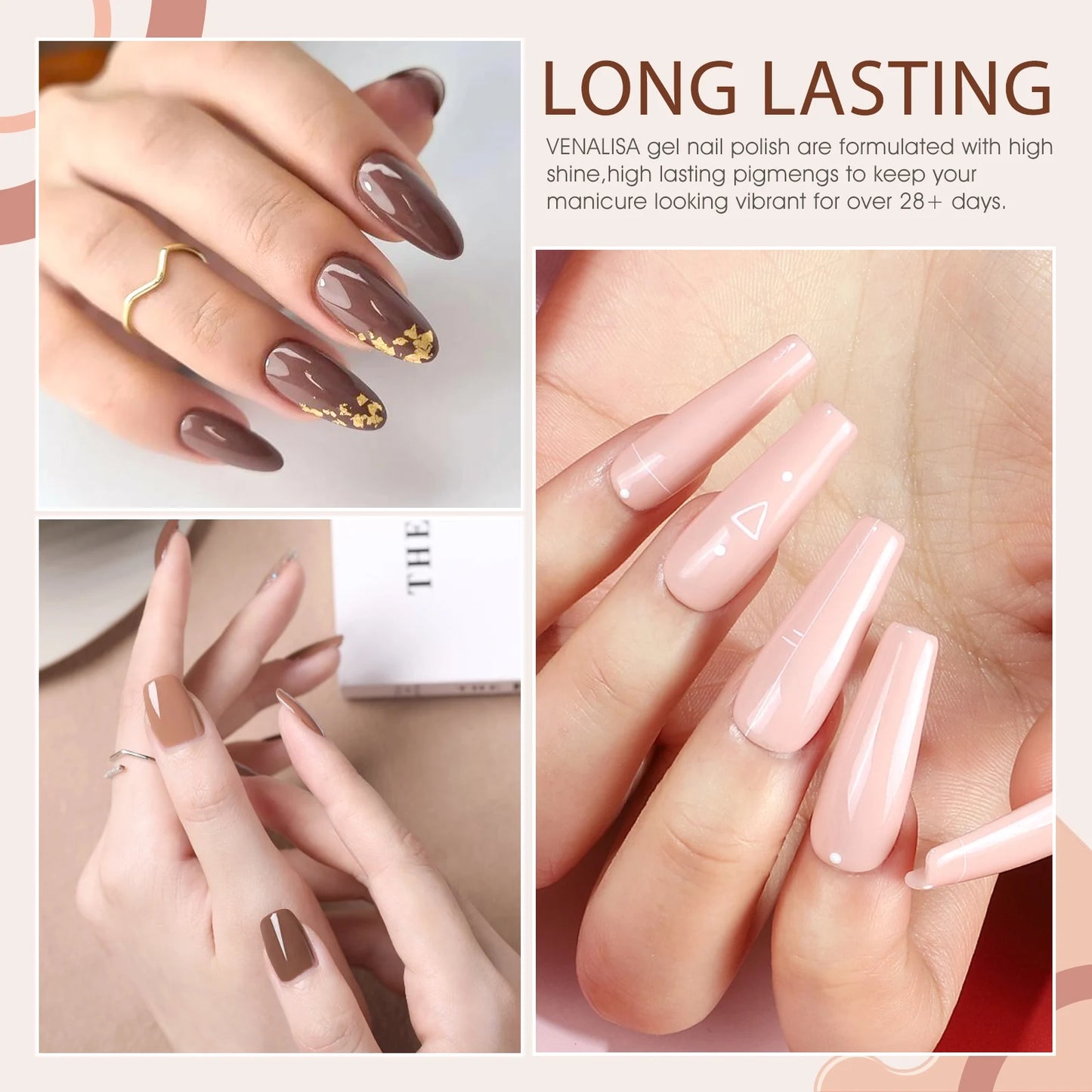 6/12pcs/lot Venalisa Gel Nail Polish New Arrival VIP Kit Nude Natural Color Series Brown Earth Coffee Rubber Base Coat Jelly Gel