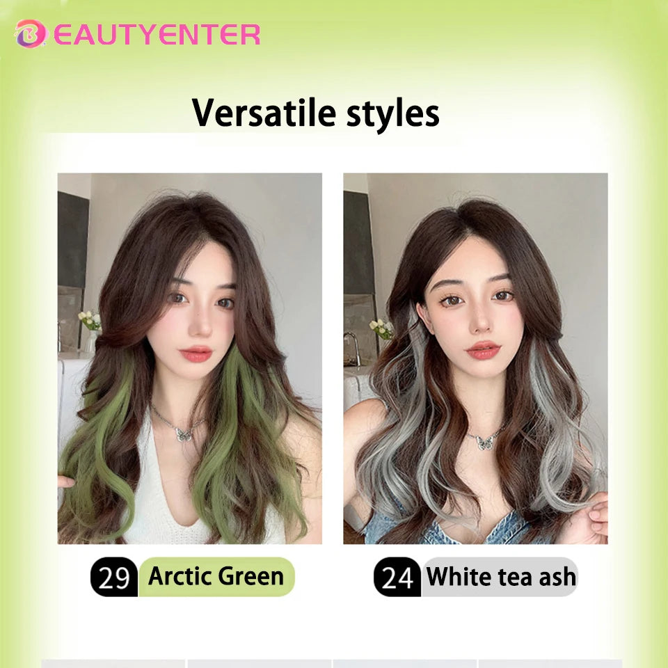 One-piece color highlights of curly hair hanging ear hair wig piece female long hair simulation invisible hair extension