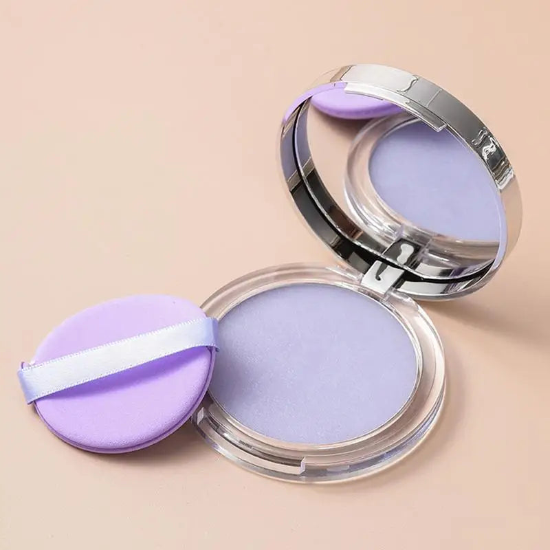 Lavender Makeup Powder With Puff Oil Control Setting Powder For Smooth And Even Complexion Blurring Effect Soft Matte Powder