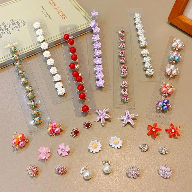 Korean Water Diamond Bean Buckle Hair Clip for Children and Girls Small Children Mini for Baby Hairstyle Fixing Accessories