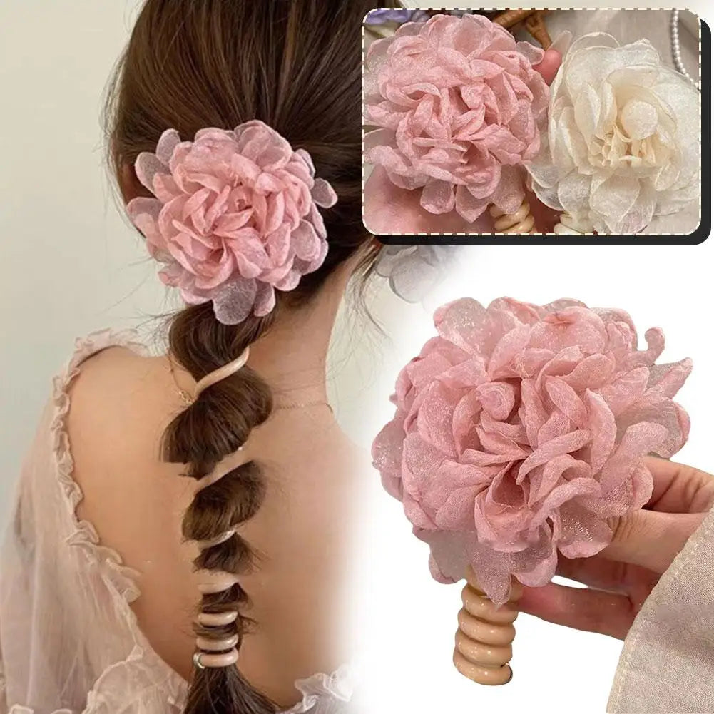 Floral Telephone Wire Hair Loop Super Fairy Hair Band Bubble Hair Rope Hair Magic Hair Braid Clips Girls Accessories Head W2A7