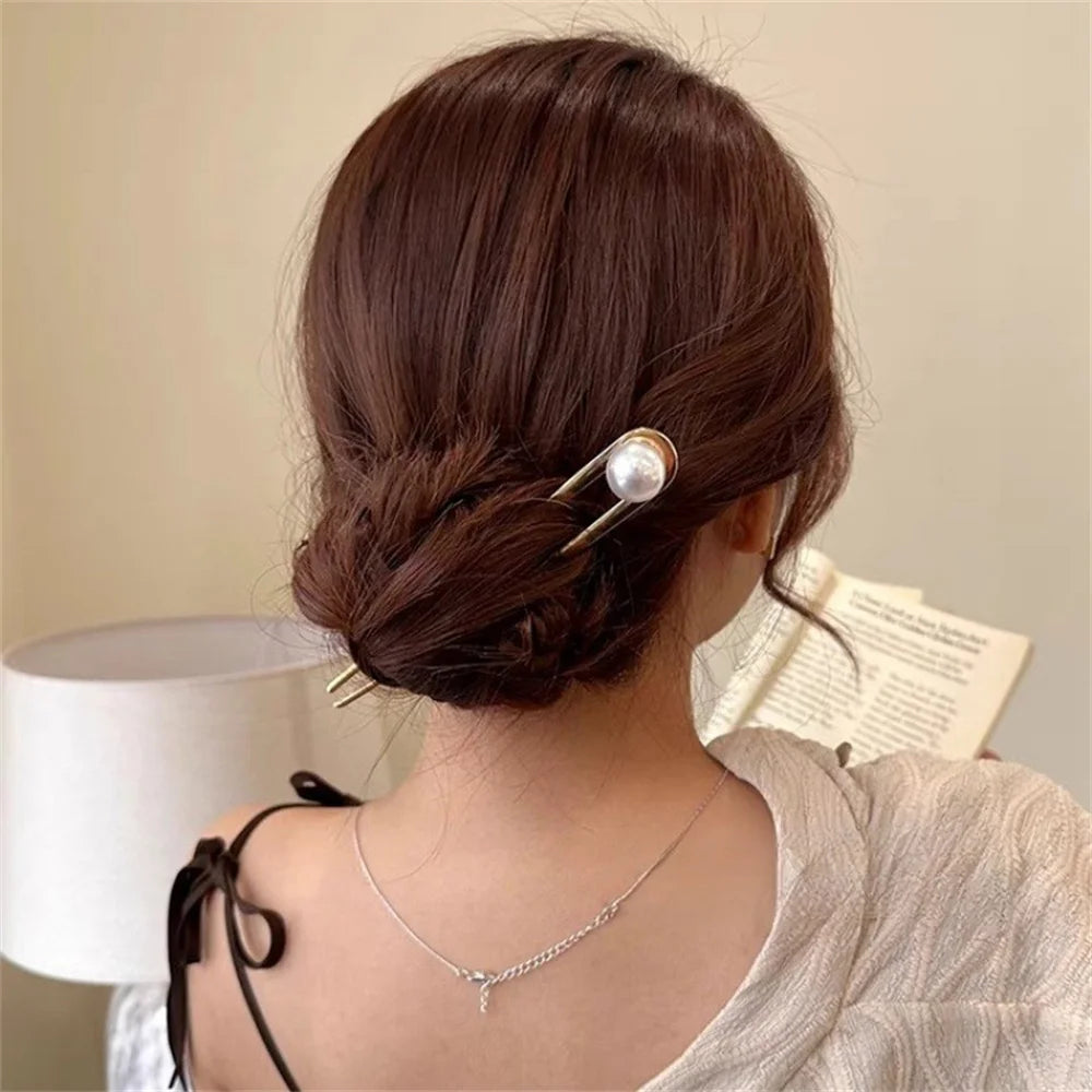 U Shape Hair Clips Women Wedding Party Engagement Hair Styling Accessories Black Hairpins Metal Barrettes Hair Stick