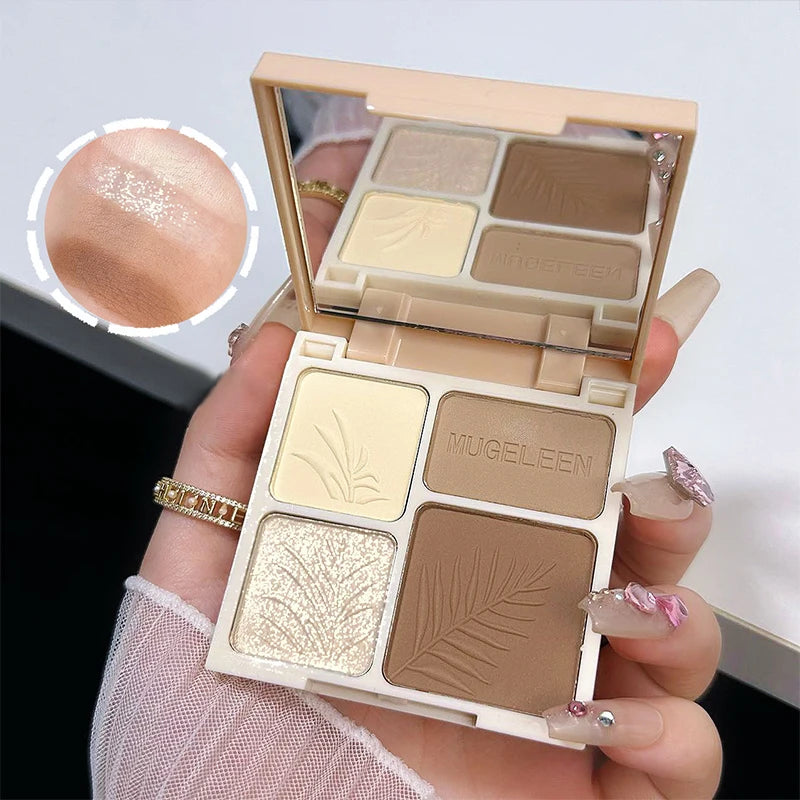 Facial Highlighter Makeup Matte Palette 3D Nose Shadow Cosmetics Face Contouring Shadow Palette Face Beauty Makeup Tool 4Colors