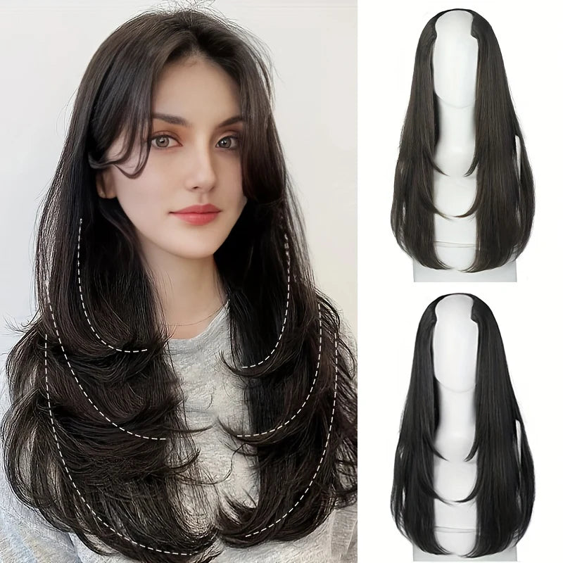 MSTN Synthetic Women's Styling Long Hair Extra Long Hair Synthetic Wigs Layered Hair Extensions Top of the Head Increase Hair