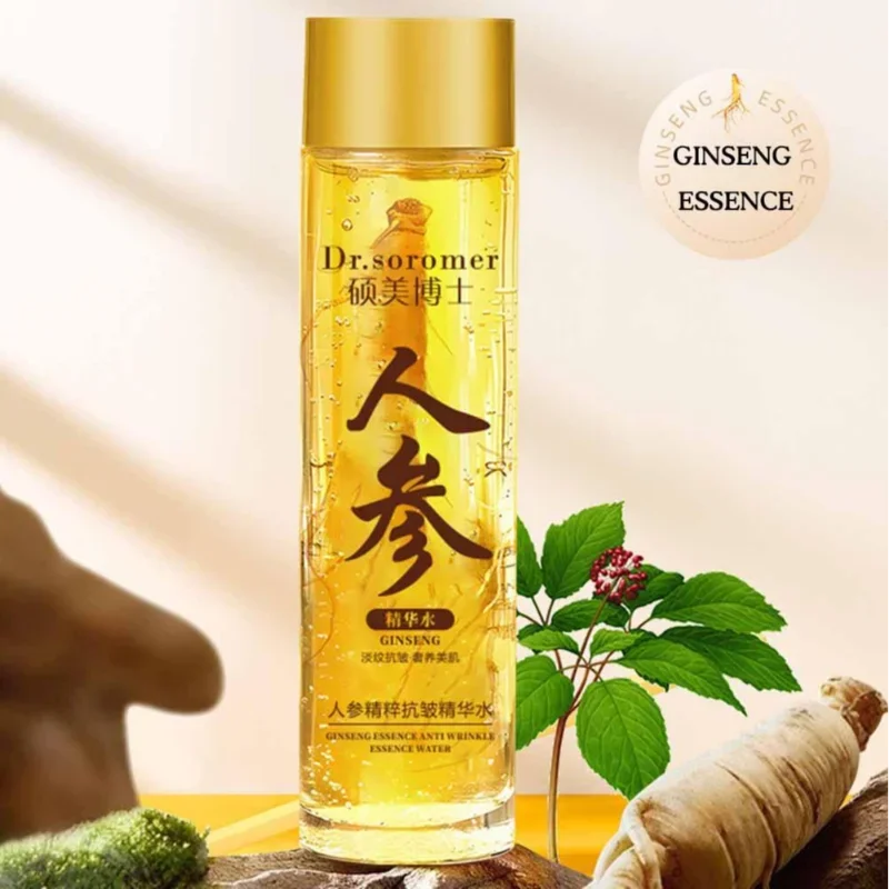 Gold Ginseng Face Serum Anti Aging Anti Sensitivity Polypeptide Lightning Moisture Smoothing Facial Serum Ginseng Toner