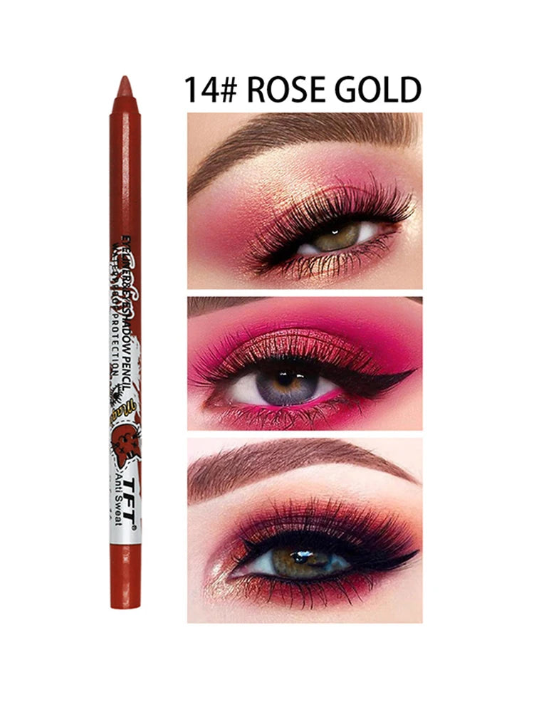 Quick-dry Eyeliner Pencil Colorful Long-lasting Eye Liner Pen Waterproof No Blooming Blue Pink Cosmetics Tools 14 Colors