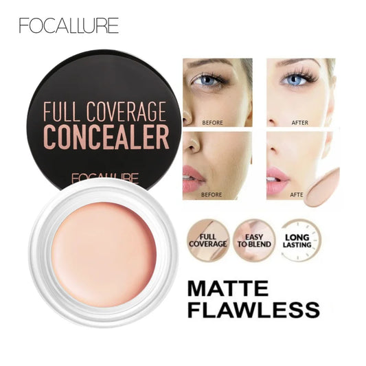 FOCALLURE Waterproof Full Coverage Concealer Cream Oil-control Moisturizing Lightweight Foundation Makeup Cosmetics