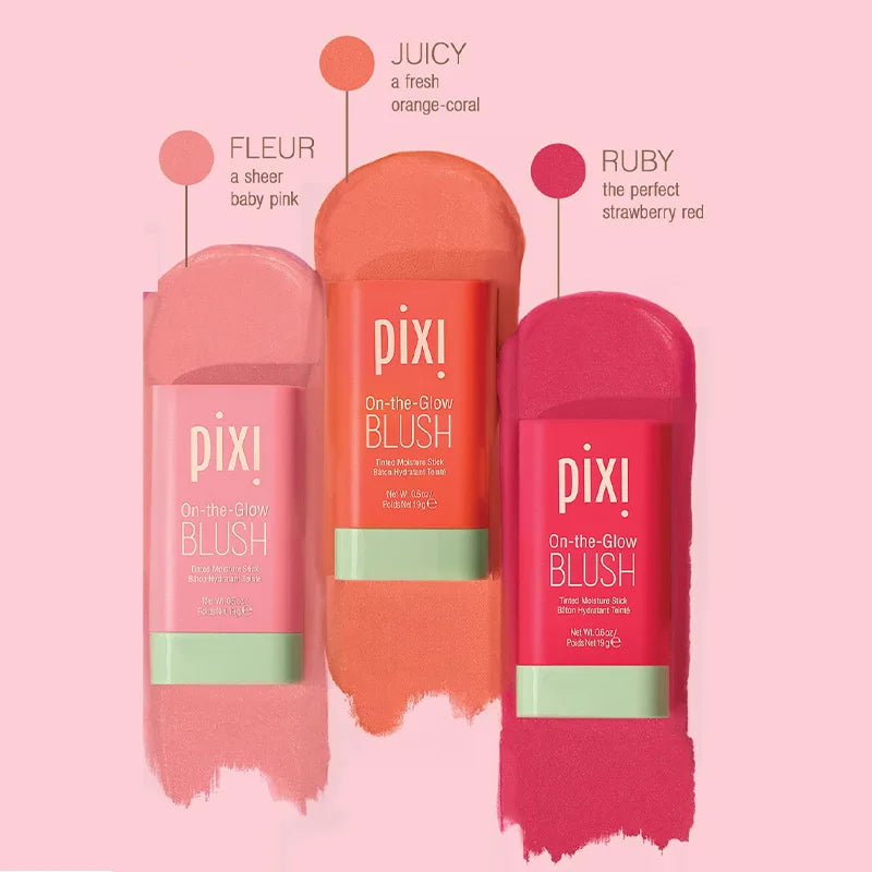 Pixi 3-in-1 Blush Stick Cheek Lip Tinted Moistured Brighten Blush Cream Blusher Hydrating Tinted Blush Stick Rouge Blusher Cream