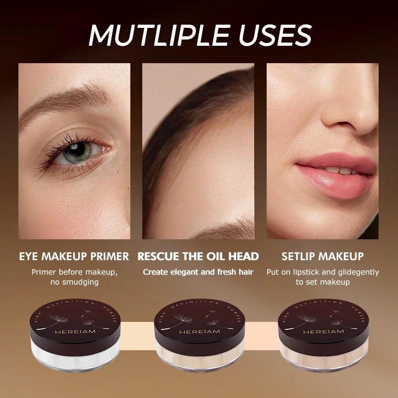 3-Color Loose Powder Smooth Oil-Control Face Makeup Waterproof Natural Matte Long-lasting Setting Women Beauty Cosmetic