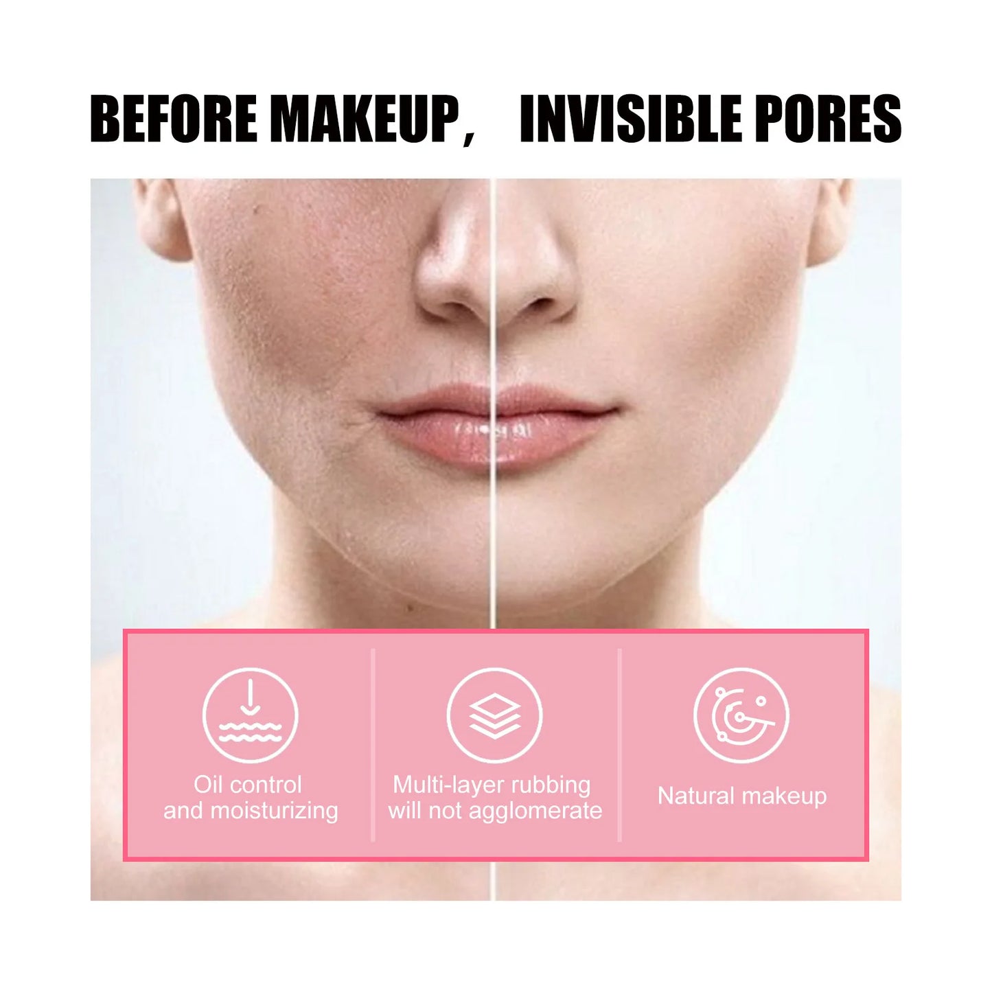 Invisible Pore Primer Stick Concealer Isolation Waterproof Face Primer Oil-control Brighten Makeup Base Moisturizing Foundation