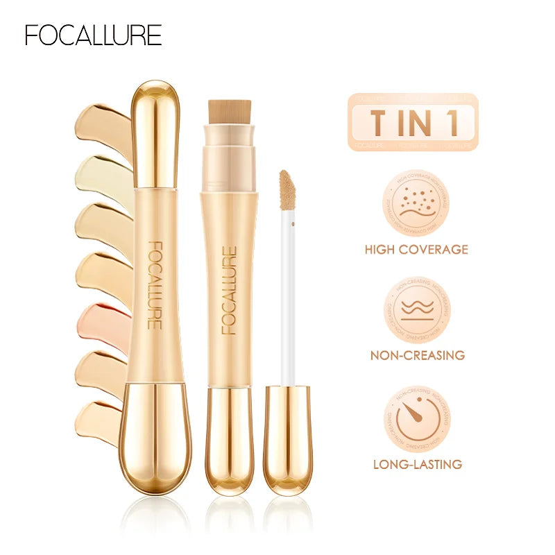 FOCALLURE Matte Flawless Liquid Concealer Professional Long-lasting Face Foundation Stick Concealing Face Makeup Women Cosmetics