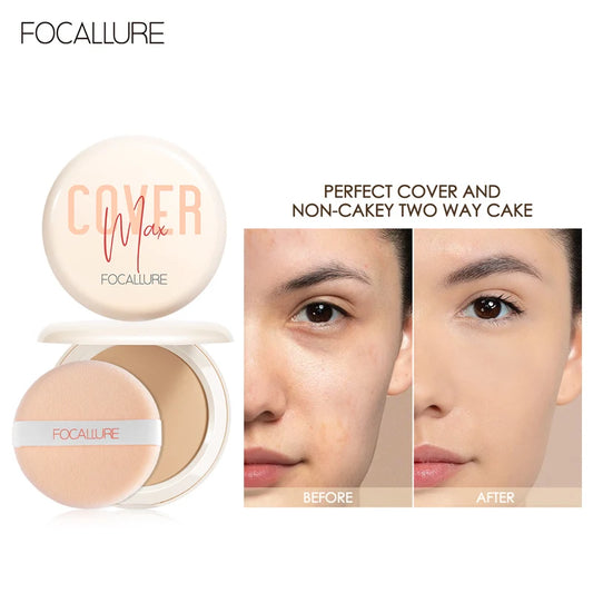 FOCALLURE Makeup Setting Powder Oil-control Face Matte Pressed Powder Waterproof Concealer Cosmetics Compact Powder