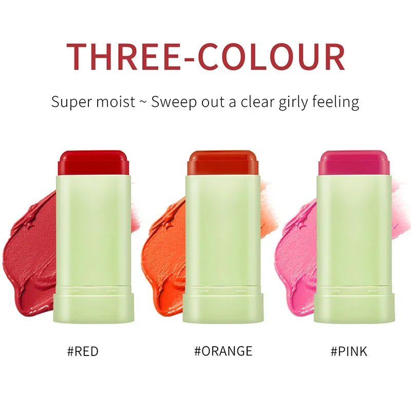 Blush Stick Multi-function Natural Cheek Face Rouge Blusher Cream Lasting High Color Rendering Brightening Skin Tone Waterproof