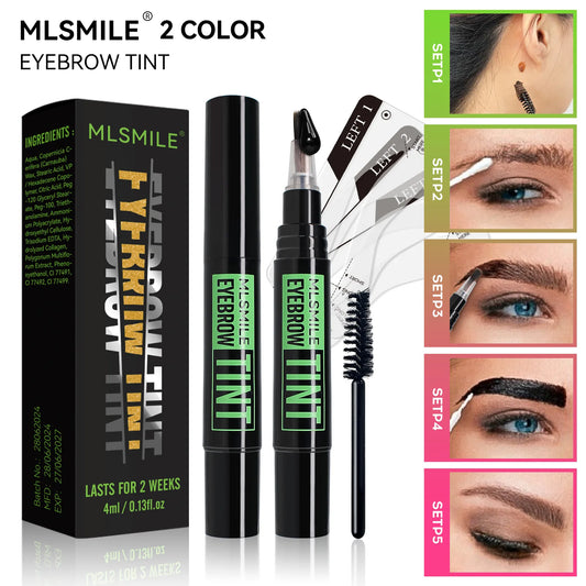 Brush Brow Tint Dye Waterproof Longlasting Black Brown Color Brow