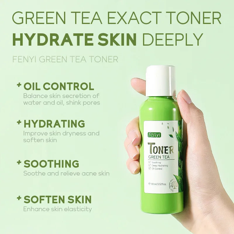 LAIKOU Green Tea Face Tonic Hydration Smooth Facial Toner Skin Care Oil Control Nourishing Moisturizing Brightening Soften Skin