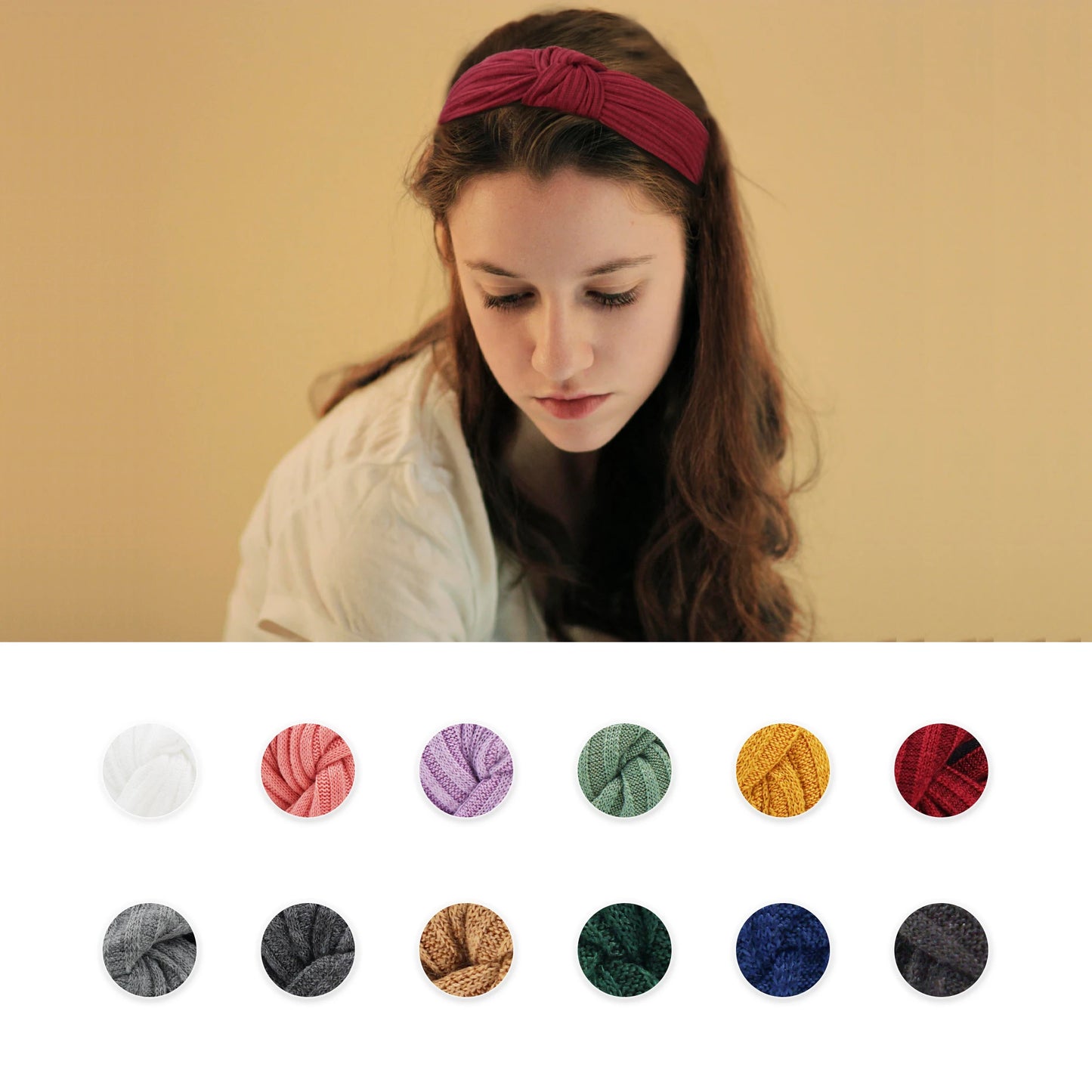 1Pcs Wide Knotted Headbands for Women Top Knot Headband Floral Cross Knot Hair Band Fashion Hair Accessories for Girls Women