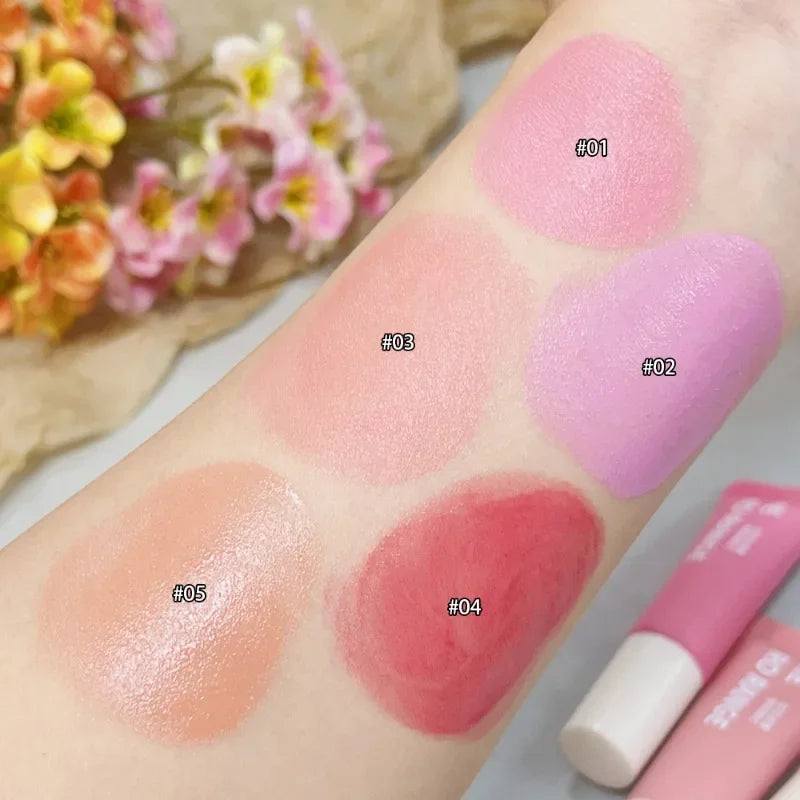 5 Colors Matte Velvet Liquid Blush Watercolor Lightweight Natural Rouge Creamy Cheek Moisturizing Lasting Facial Blusher Makeup