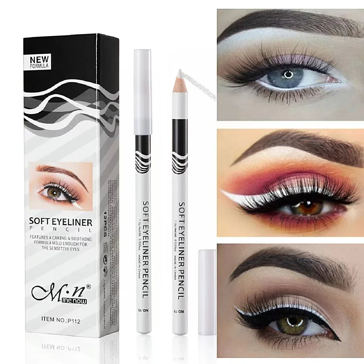 White Eyeliner Makeup Lasting Smooth Matte Eyeliner PencilEasy To Wear Eyes Brightener Waterproof Fashion Eyes Liner Pencils