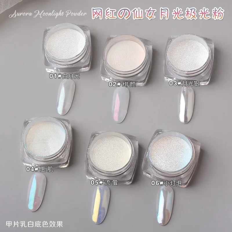 Crystal Plating Nail Powder Clear Ultra Bright Electroplating Effect Moonlight Metallic Powders Mirror Effect Pigment Powder