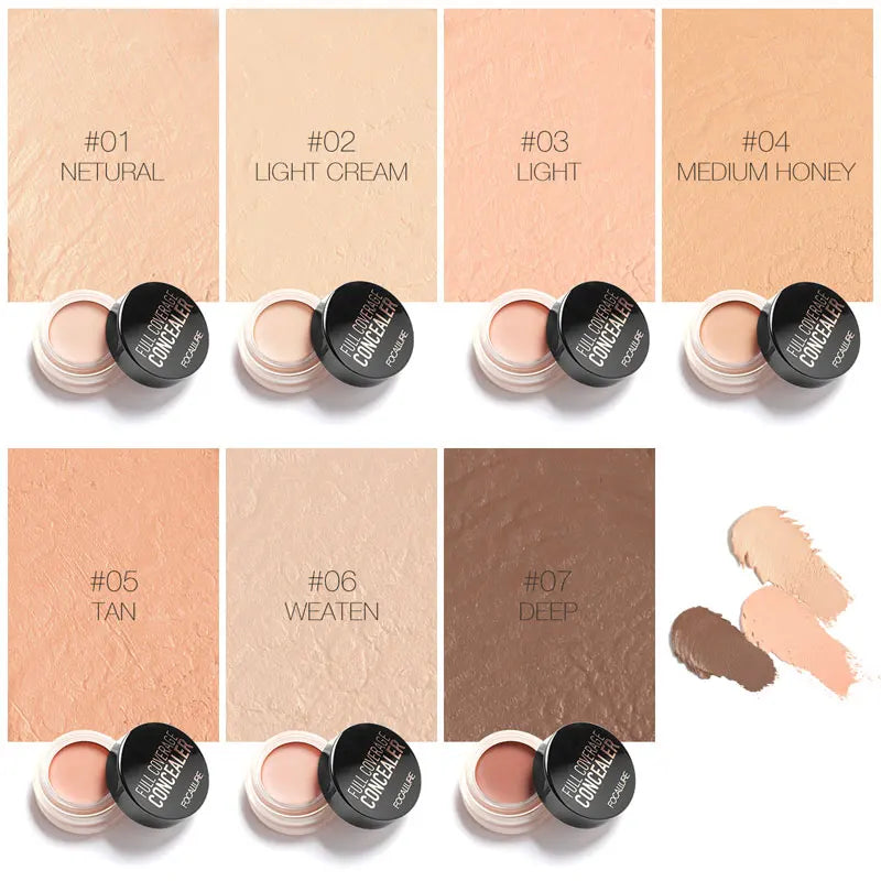 FOCALLURE Waterproof Full Coverage Concealer Cream Oil-control Moisturizing Lightweight Foundation Makeup Cosmetics