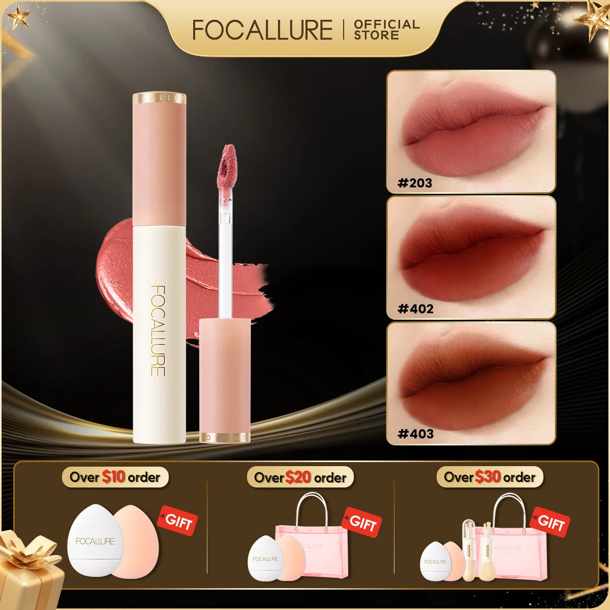 FOCALLURE 24 Colors Moisture Liquid Lipstick Waterproof Long-lasting Lip Gloss Matte Lip Glaze Red Lip Gloss Makeup Cosmetics