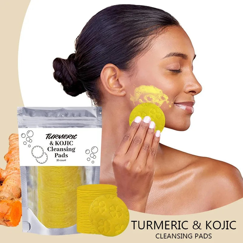 Turmeric Cleansing Pads Kojic Acid Cleansing Pads Helps Balance Skin Oil And Water Remove Excess Keratin From The Body'S Skin