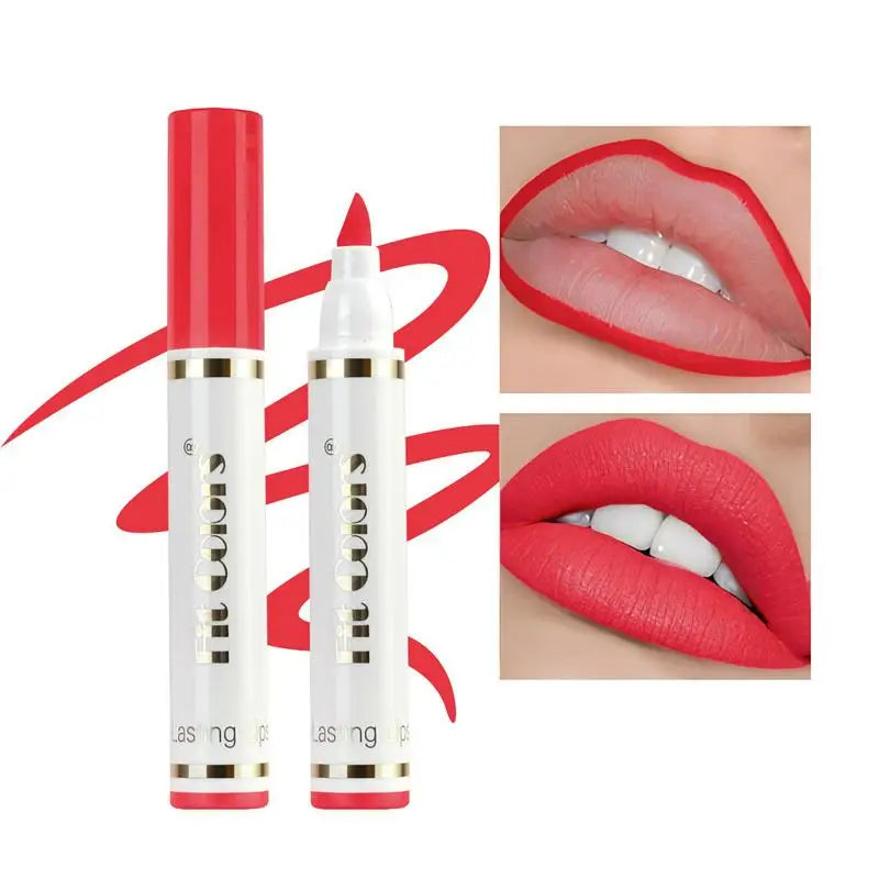 NEW Lip Liner Pencil Matte Sexy Red Contour Liquid Lipstick Pencil Waterproof Long Lasting Non-Stick Cup Lip Tinted Cosmetics