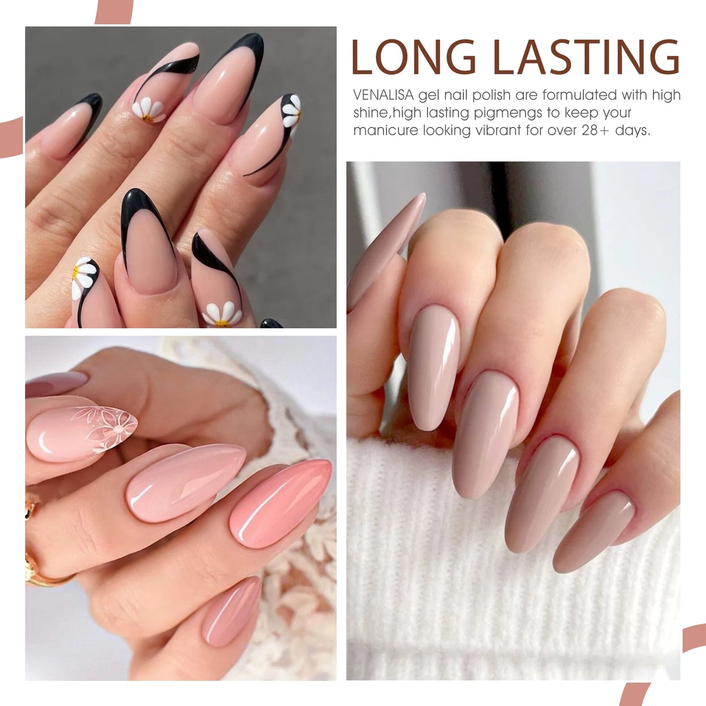 6/12pcs/lot Venalisa Gel Nail Polish New Arrival VIP Kit Nude Natural Color Series Brown Earth Coffee Rubber Base Coat Jelly Gel