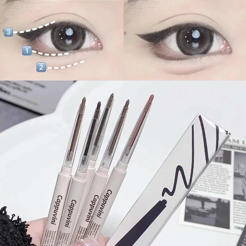 5Color Eyeliner Gel Pencil Crease Smooth Waterproof Lasting Eyeshadow Stick Not Blooming Quick Drying Eye Liner Beauty Cosmetics