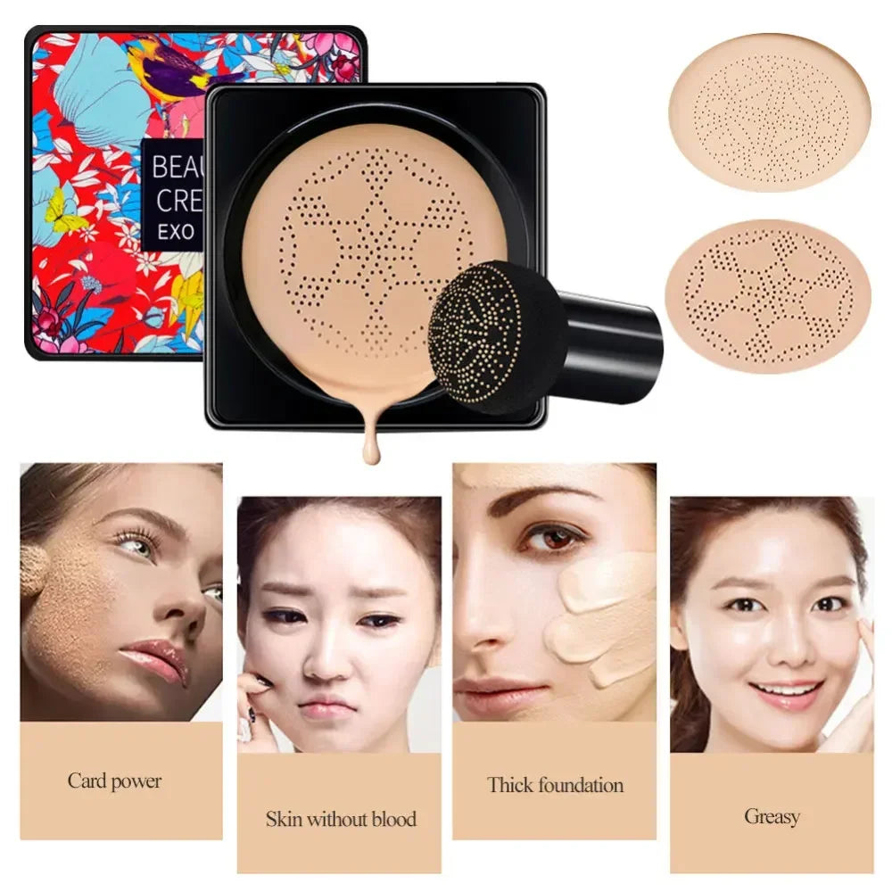 Mushroom Head Air Cushion CC Cream Foundation Concealer Oil-control BB Cream Whitening Face Base Makeup Cosmetics Moisturizing