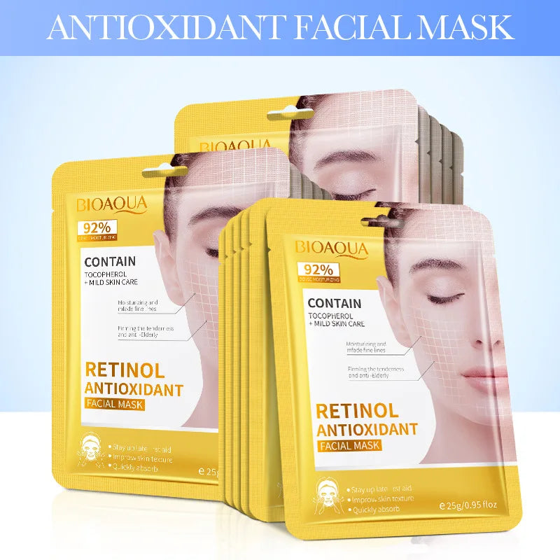 BIOAQUA Retinol Collagen Firming Facial Masks Hydrating Brightening Moisturizing Face Mask Facial Skin Care Products