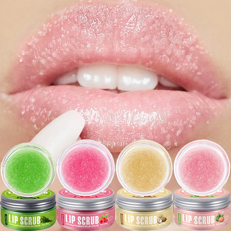 Hydrating Fruit Flavor Lip Scrub Reduce Lips Fine Lines Moisturizing Nourishing Exfoliating Dead Skin Lip Balm Lip Mask Makeup