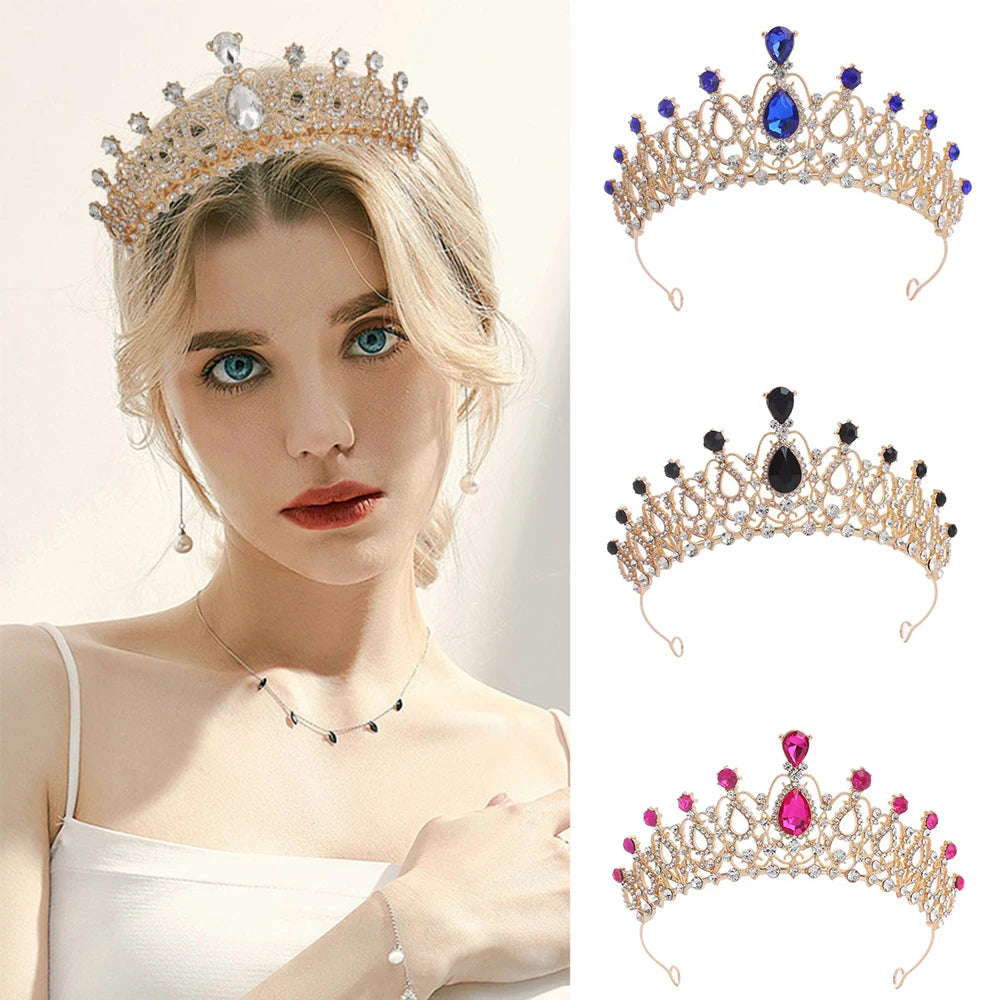 YY Wedding Bridal Rhinestone Crown for Women Crystal Crowns Tiaras Girls Party Crown Hair Accessiories Fashion Jewelry Ornaments