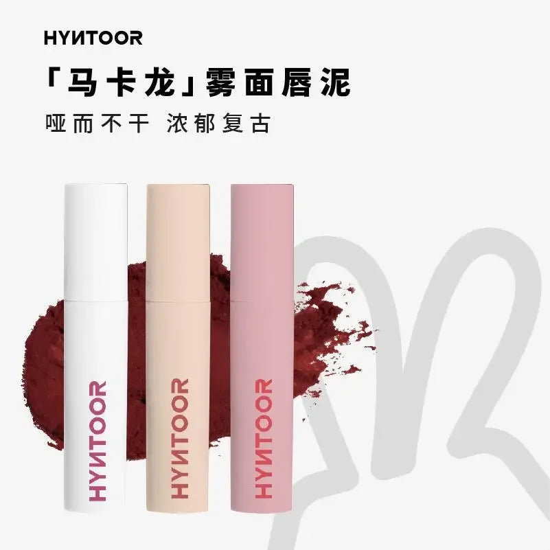 HYNTOOR Black Rabbit Macaron Lip Mud Mirror Lip Glaze Niche Brand Lipstick