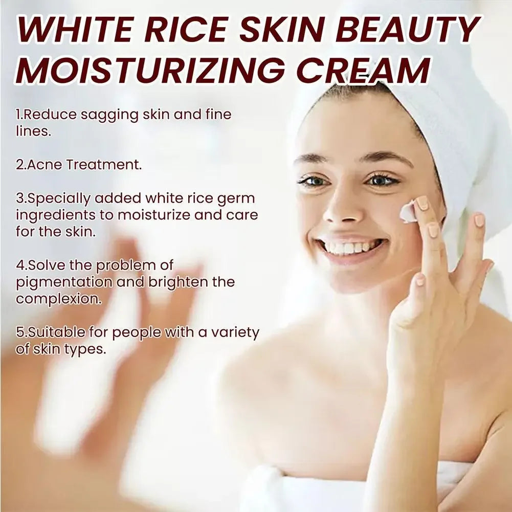 White Rice Anti Aging Remove Wrinkles Nourishing Moisturizing Firming Whitening Removing Cream Acne Cream Facial 30g And Polish