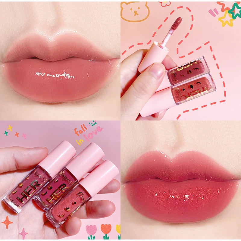 8colors Glitter Crystal Jelly Lipgloss Nourishing Liquid Lipstick Pearlescent Long Lasting Sexy Lipglaze Korean Cosmetics Makeup