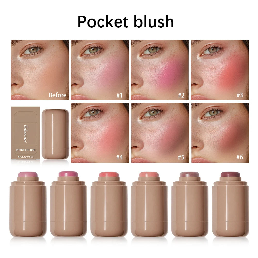 Blush Stick Lasting Brightens Facial Cheek Stick 3-in-1 Moisturizing Flash Lip Gloss Makeup Lip Gloss Face Rouge rhode