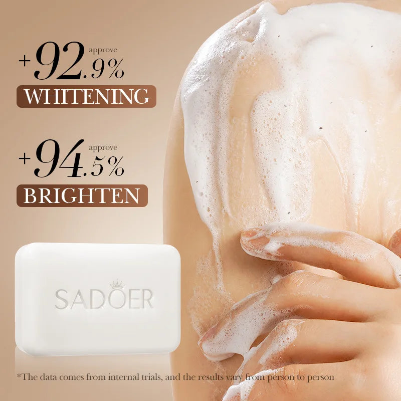 SADOER Niacinamide Arbutin Facial Soap Moisturizing Brightening Deep Cleansing Body Face Wash Foam Facial Cleanser Handmade Soap